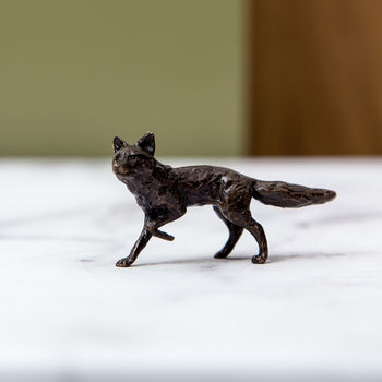 Miniature Bronze Fox Sculpture 8th Anniversary Gift, 8 of 11
