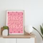 Girls Support Girls Feminist Print, thumbnail 3 of 5