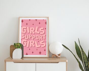 Girls Support Girls Feminist Print, 3 of 5