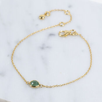 Emerald And Gold 18 Carat Vermeil Gemstone Bracelet, 2 of 5