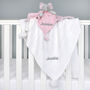 Personalised Pink Ellie Comforter Cable Blanket White, thumbnail 8 of 11