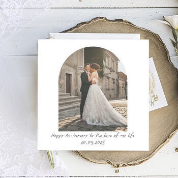 Personalised Wedding Anniversary Photo And Message Card, 3 of 6