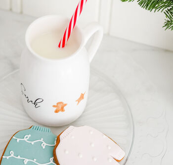 Personalised Christmas Cookie Milk Jug Mug With Straw, 6 of 9