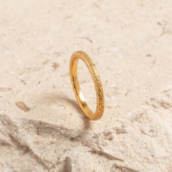 Textured Gold Vermeil Plated Stacking Ring, 3 of 9