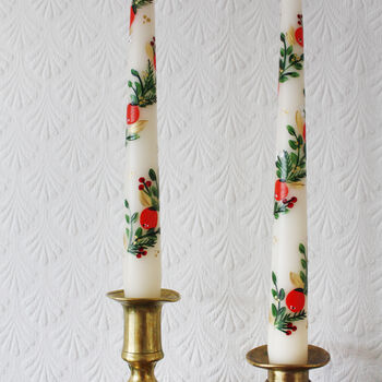 Hand Painted Festive Fruit Garland Candles, 5 of 5