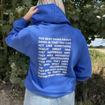 Dog Person Hoody With Printed Dog Quote On The Back, 3 of 8