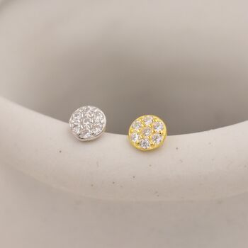 Sterling Silver Extra Tiny Round Disk Stud Earrings, 3 of 12