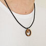 Personalised Men's Coordinate Necklace, Wooden Location, thumbnail 5 of 5