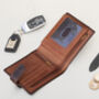 Personalised Dark Brown And Tan Leather Wallet Rfid, thumbnail 7 of 9