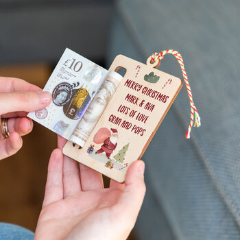 Personalised Christmas Money Holder Gift With Santa, 5 of 6