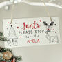 Personalised Santa Stop Here Wooden Sign, thumbnail 3 of 3