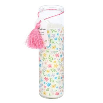 Spring Floral Print Fresh Linen Tube Candle | Easter Spring Decoration, 2 of 2