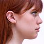 Gold Plated Sterling Silver Ball Stud Earrings Two 4mm, thumbnail 2 of 3