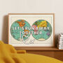 'Let's Run Away Together' World Map Print, thumbnail 1 of 4