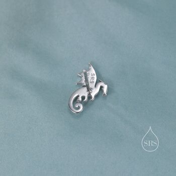 Sterling Silver Extra Small Dragon Stud Earrings, 2 of 12