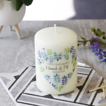 Floral Heart Happy Engagement Candle, 9 of 12