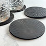Black Animal Print Leather Coasters, thumbnail 1 of 5
