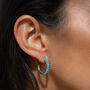 Halo Radiance Turquoise Hoops In Silver, thumbnail 3 of 11