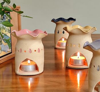 Handmade Ceramic Oil And Wax Burner Home Fragrance Gift In Pastel Colours, 4 of 12