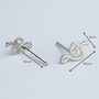 Sterling Silver Treble Clef Stud Earrings, thumbnail 4 of 6