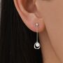 Genuine Pearl And Mobius Circle Long Drop Earrings, thumbnail 1 of 11