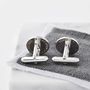 Sterling Silver And Gold Plated Deco Monogram Cufflinks, thumbnail 3 of 4