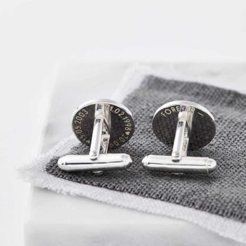 Sterling Silver And Gold Plated Deco Monogram Cufflinks, 3 of 4
