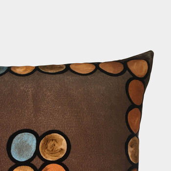 Ombre Circle Velvet Cushion Chocolate, 3 of 3