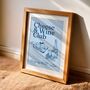 Cheese And Wine Art Print Wine And Cheese Club Modern Kitchen Decor Kitchen Art Print Retro Wall Print Art Poster Trendy Wall Art Gift Idea, thumbnail 3 of 7
