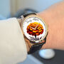 Personalised Wrist Watch With Floral Marigold Design, thumbnail 3 of 3