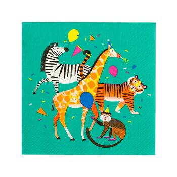 Party Animals Paper Napkins X 20, 2 of 3