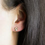 Moon And Star With Blue Diamante Stud Earrings, thumbnail 4 of 9