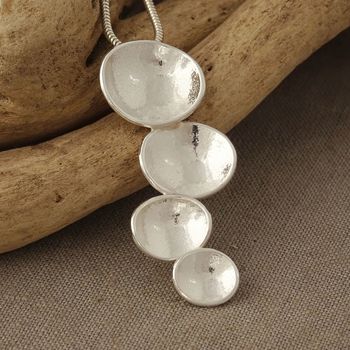 Handmade Textured Silver Pebble Pendant, 2 of 3