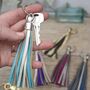 Two Tone Leather And Suede Tassel Keyring, thumbnail 1 of 6