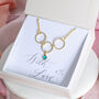 30th Birthday Gold Plated Circles Birthstone Necklace, thumbnail 6 of 10