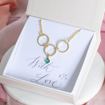 30th Birthday Gold Plated Circles Birthstone Necklace, 6 of 10