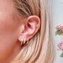 Hypoallergenic 18 K Gold Plated Heart Hoops, thumbnail 5 of 5