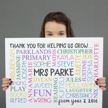 Personalised Thank You Teacher Word Art, 2 of 9