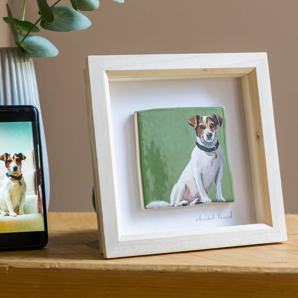 Personalised Hand Painted Pet Portrait Framed Tile, 1 of 10