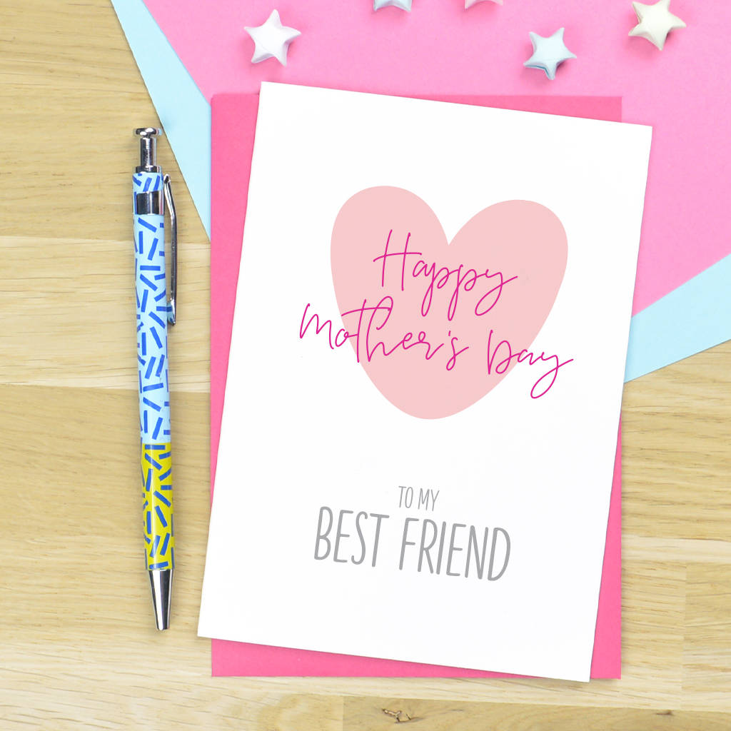 Mothers Day Card For Best Friend Mum By Pink And Turquoise 