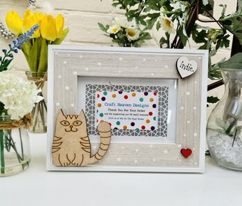 Personalised Cat Photo Frame Pussy Birthday, 4 of 5