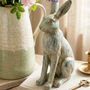 Washed Grey Sitting Hare Ornament, thumbnail 2 of 4