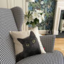 Black Cat Feature Cushion, thumbnail 2 of 6