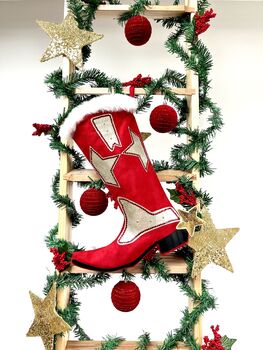 Cowboy Boot Christmas Stocking, 4 of 8