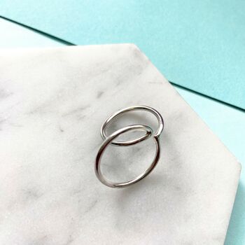 Minimal Sterling Silver Double Circle Ring, 2 of 5
