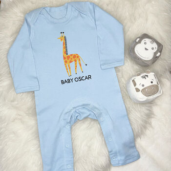 Giraffe Personalised Jungle Rompersuit, 3 of 5