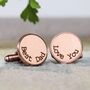 Personalised Curve Engraved Real Leather Cufflinks, thumbnail 8 of 12