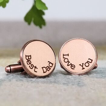 Personalised Curve Engraved Real Leather Cufflinks, 8 of 12