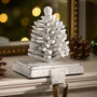 White Pinecone Christmas Stocking Holder, thumbnail 1 of 6