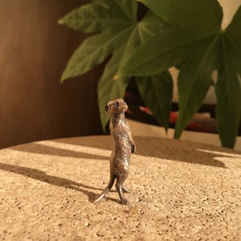 Miniature Bronze Meerkat Sculpture 8th Anniversary Gift, 4 of 12
